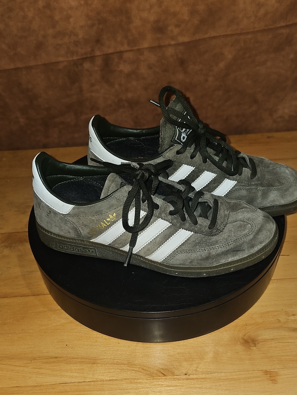 adidas Men’s Grey and White Suede Sneakers